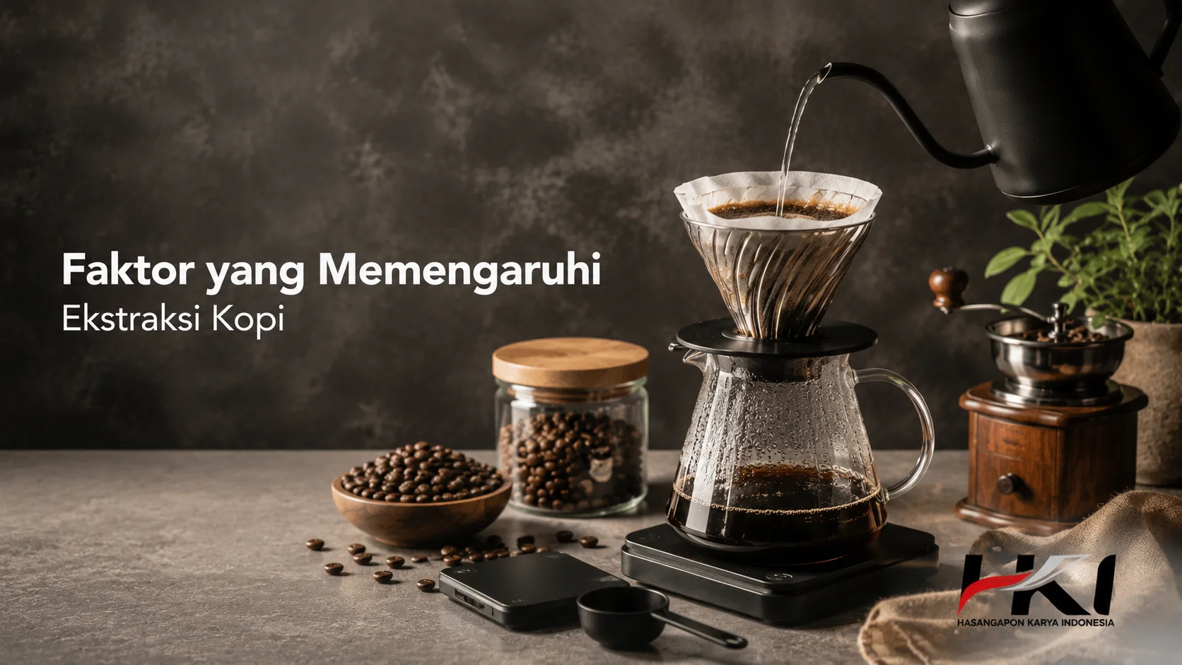 Proses ekstraksi kopi metode pour over dengan pengaturan suhu air dan ukuran gilingan untuk menghasilkan seduhan yang optimal