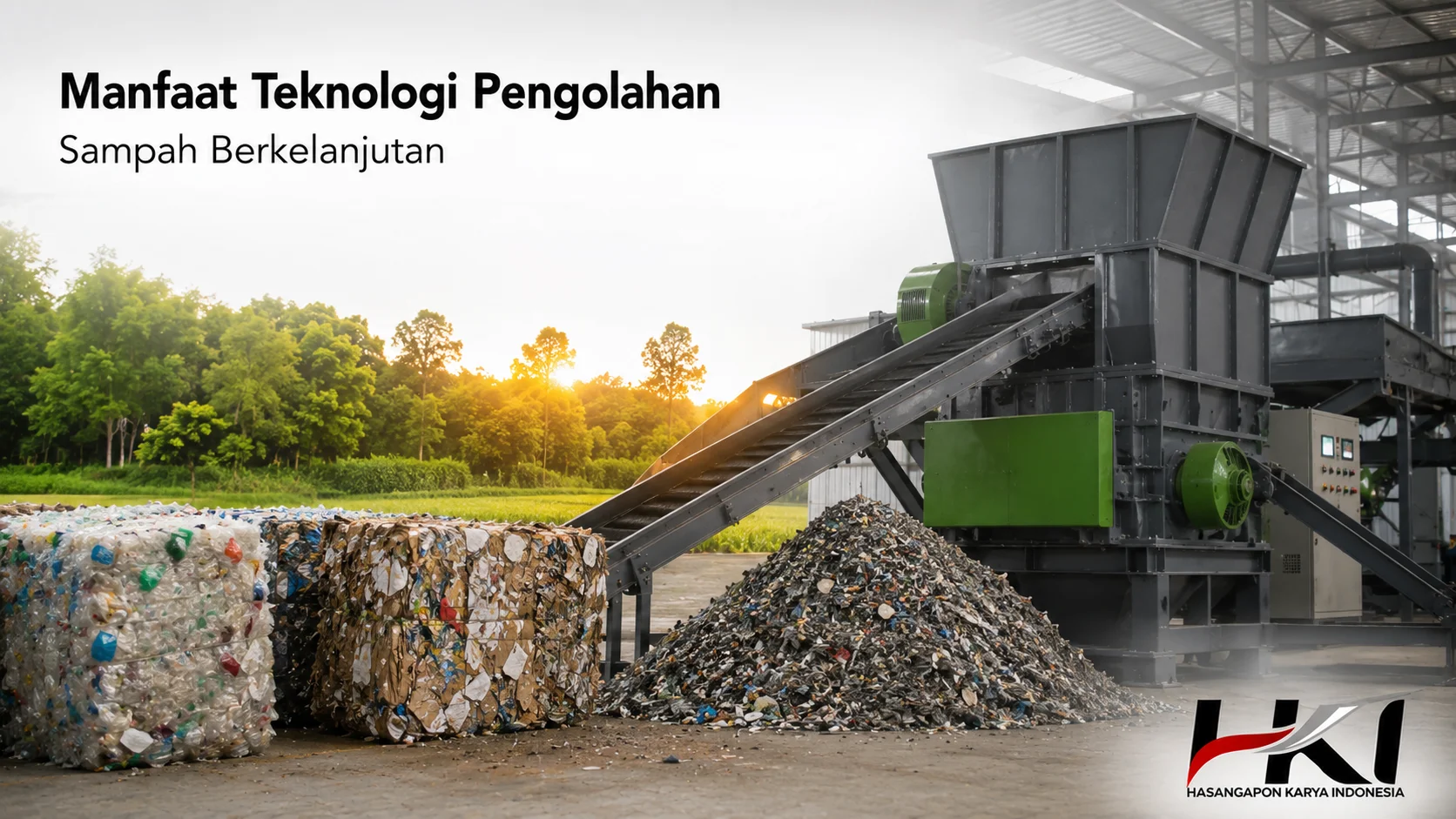 Mesin pengolahan sampah modern dengan sistem pencacahan dan daur ulang untuk mendukung pengelolaan limbah berkelanjutan