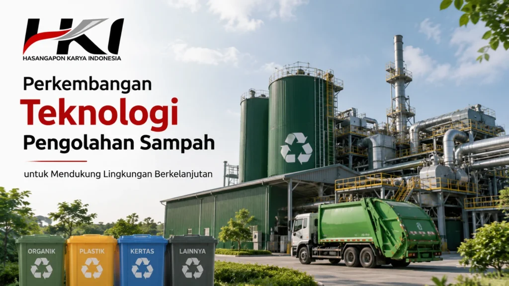 Ilustrasi Gambar Perkembangan teknologi pengolahan sampah untuk mendukung lingkungan berkelanjutan