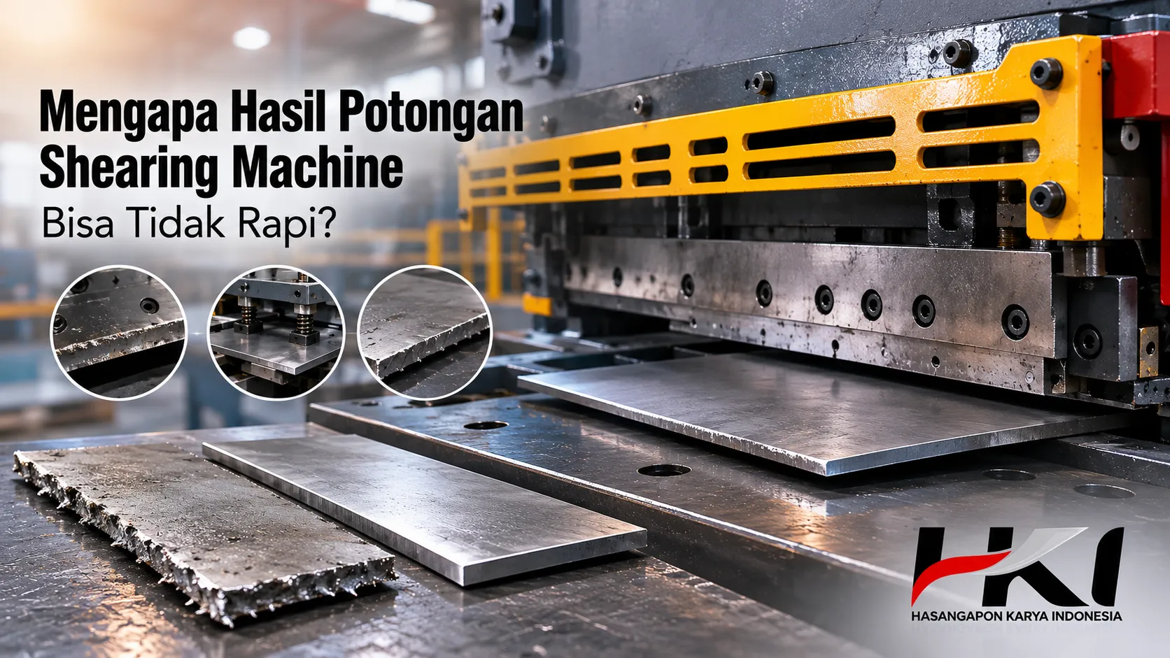 Hasil potongan Shearing Machine yang tidak rapi