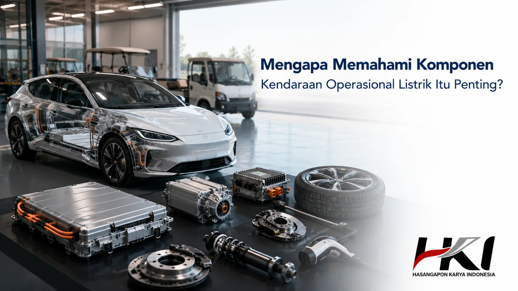 Komponen utama kendaraan operasional listrik yang mendukung performa, efisiensi, dan keandalan penggunaan