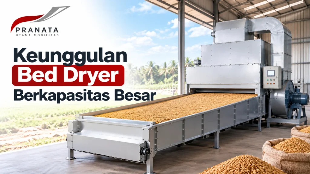 Bed dryer kapasitas besar untuk proses pengeringan hasil pertanian