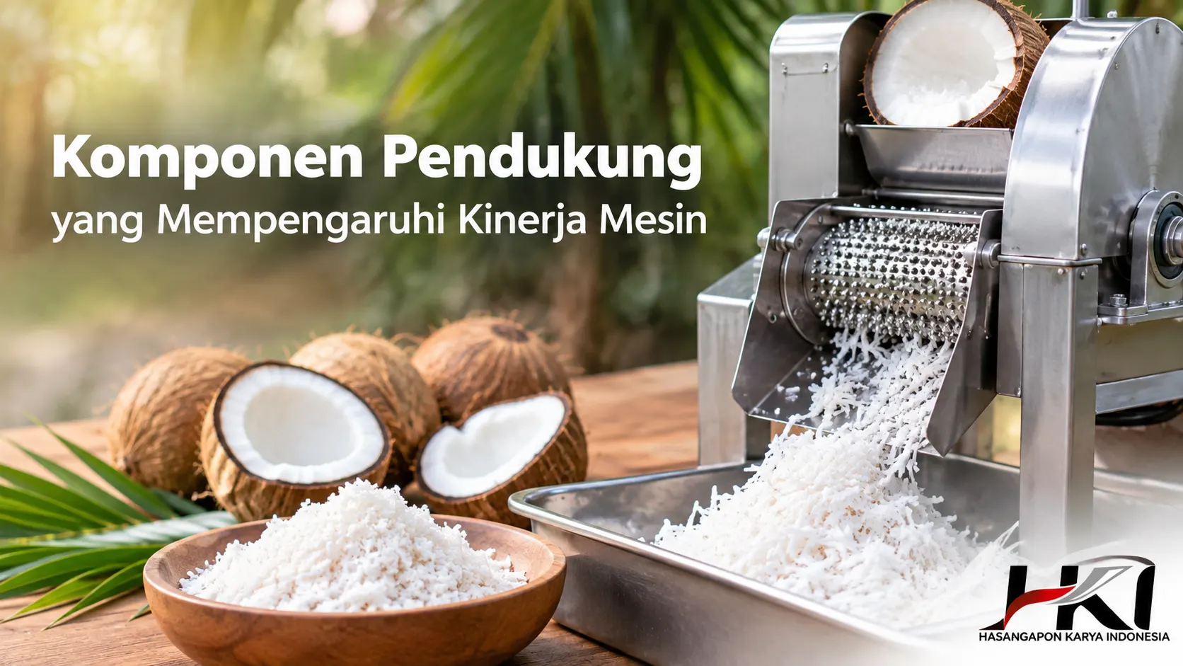 Komponen pendukung yang memengaruhi kinerja mesin parut kelapa