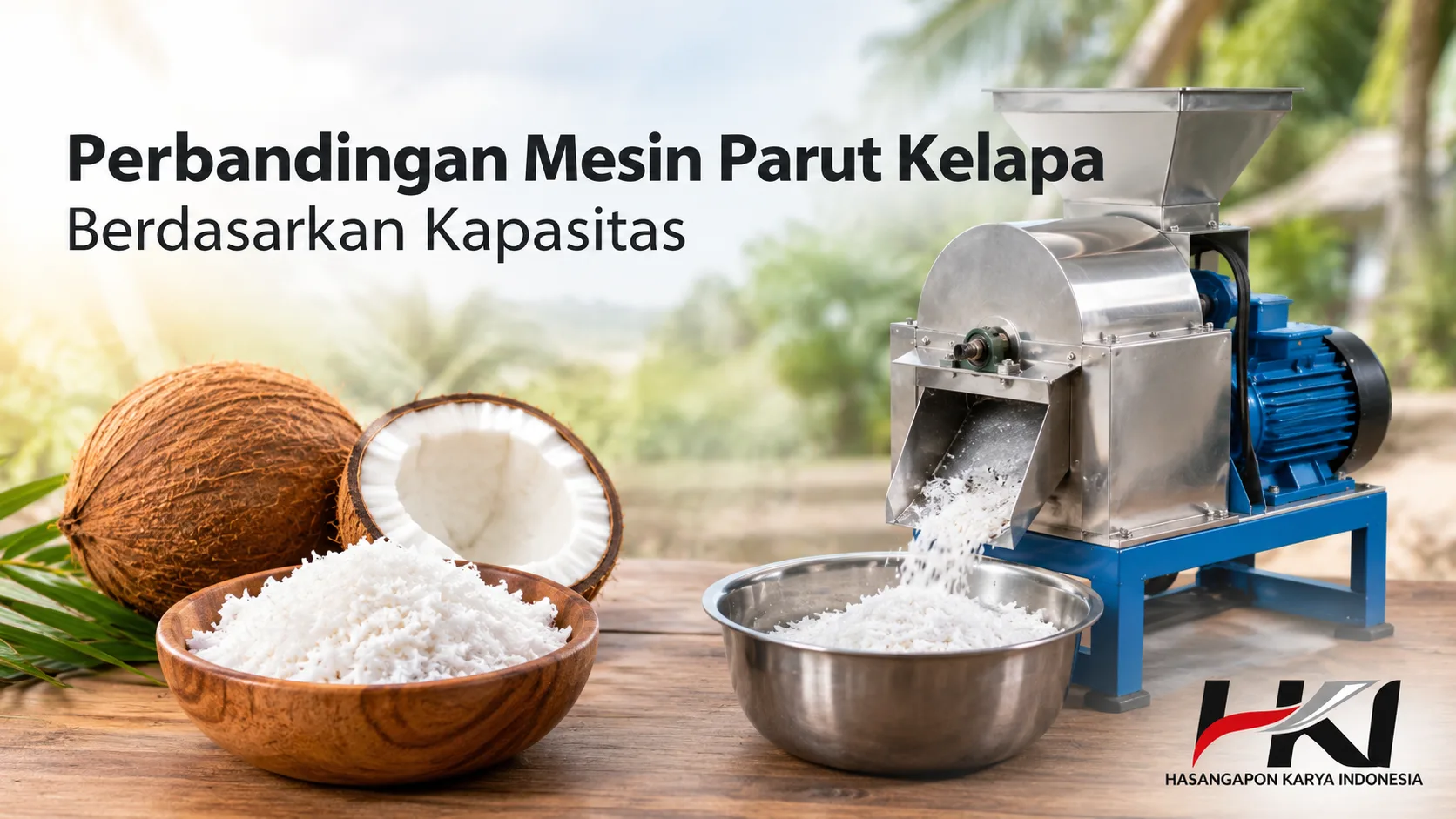 Perbandingan mesin parut kelapa berdasarkan kapasitas produksi