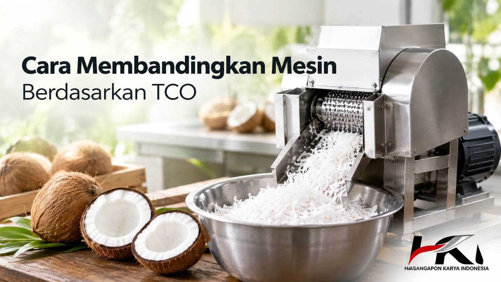 Mesin parut kelapa berdasarkan total biaya kepemilikan TCO