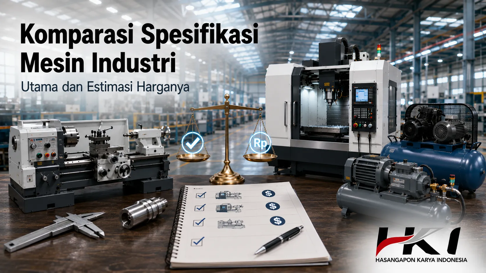 Komparasi spesifikasi mesin industri dan estimasi harga