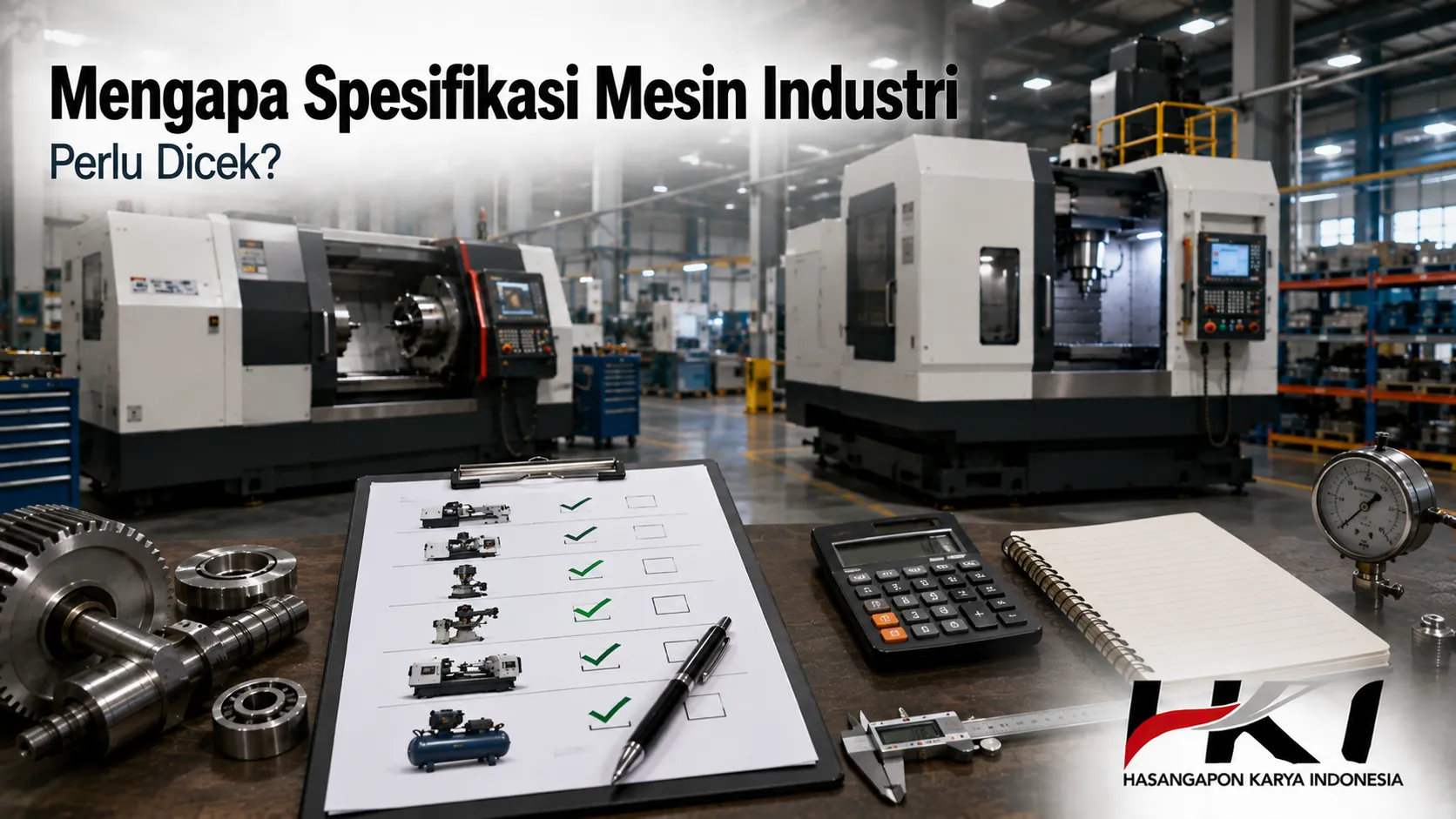 Spesifikasi mesin industri yang perlu diperiksa sebelum pengadaan.