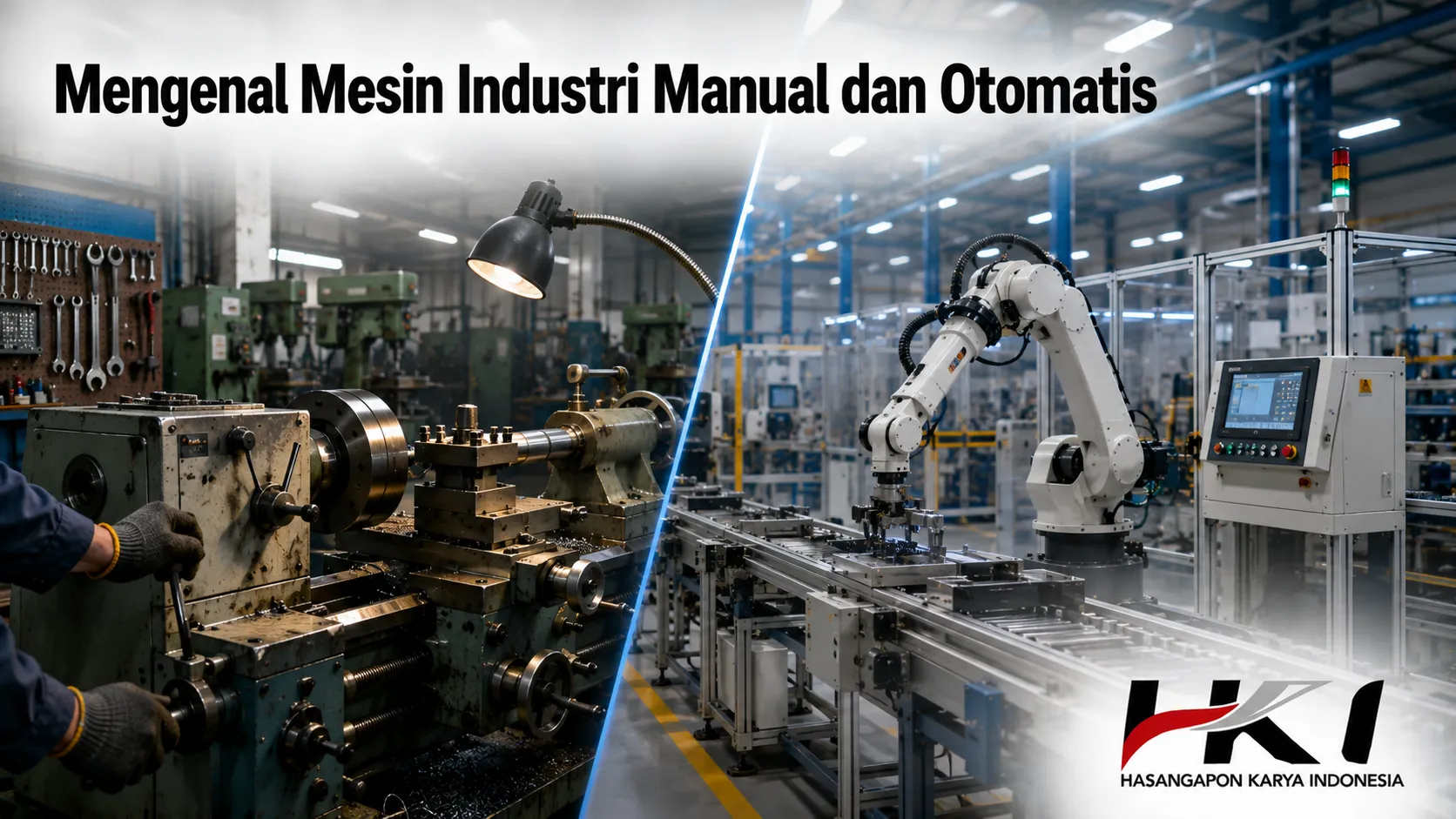 Mesin industri manual dan otomatis untuk kebutuhan produksi.