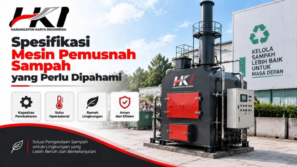Spesifikasi mesin pemusnah sampah industri dengan teknologi pembakaran untuk pengelolaan limbah