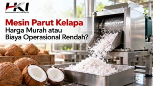 Supplier mesin parut kelapa berbahan stainless steel untuk mengolah kelapa menjadi parutan, dilengkapi motor penggerak dan wadah penampung, dengan fokus pada perbandingan harga murah dan biaya operasional rendah.
